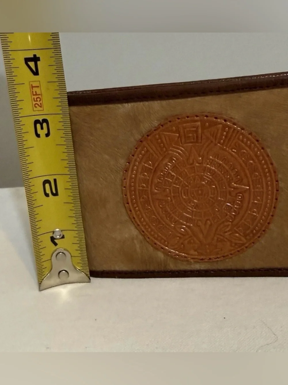 Hair on Hide Leather Embossed Medallion Bi-fold Wallet Multicolor
